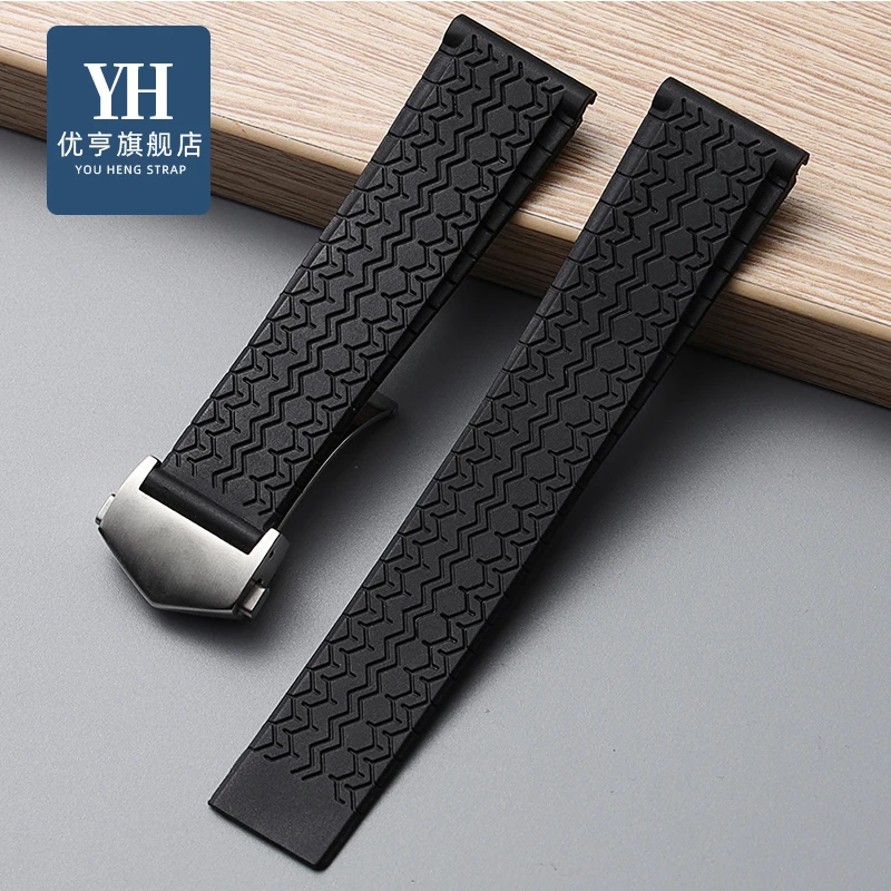 Top Trends: Silicone Rubber Black Watchband 22mm Watch Belt For TAG Strap CARRER F1 For Heuer Band Butterfly Buckle DRIVE TIMER Watch Bands Shoppable Styles