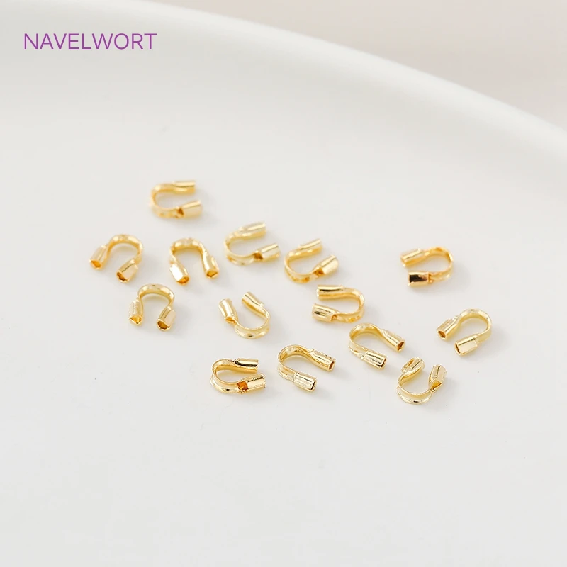 Top Trends: 14k / 18k Gold Plated Wire Guardian Cord Protector U Shape Connector Loops For Jewelry Making Supplies Shoppable Styles