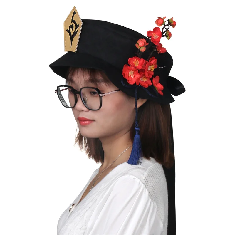 Top Trends: Hu Tao Hat Genshin Impact Cosplay Woman Wide Brim Beret Anime Game Costume Props Halloween Headwear Accessories Christmas Gift Shoppable Styles - Image 3