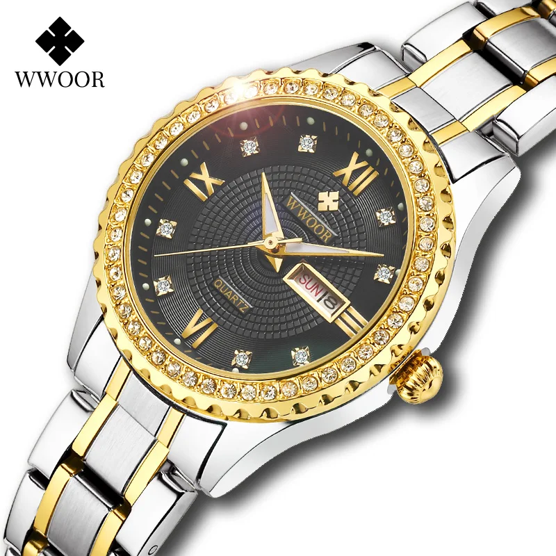 Top Trends: WWOOR Women Watches Brand Luxury Diamond Dress Quartz Ladies Wrist Watch Stainless Steel Watches Bracelets For Female Gift Clock Shoppable Styles