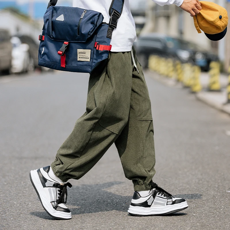 Top Trends: 2022 Autumn New Corduroy Casual Loose Sports Splicing Design Pencil Cargo Pants Men's Clothing Streetwear Sweatpants Shoppable Styles - Image 3