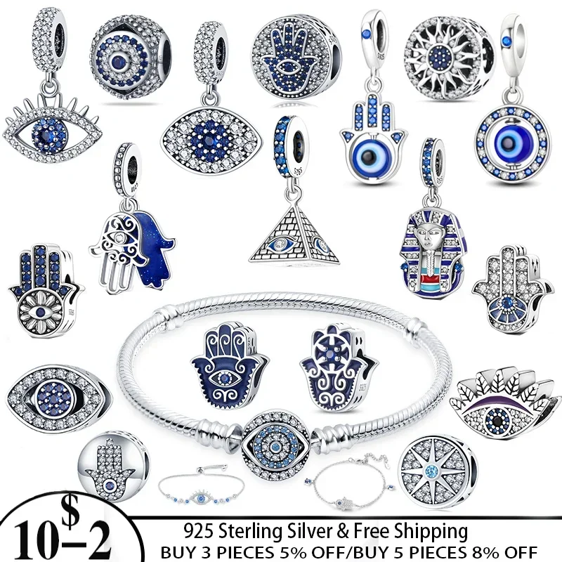 Top Trends: Hot Sale 925 Silver Color Evil Eye Charm Demon Eye Bead For Original Pandora Bracelet&Bangle DIY Making Fashion Jewelry Gift Shoppable Styles