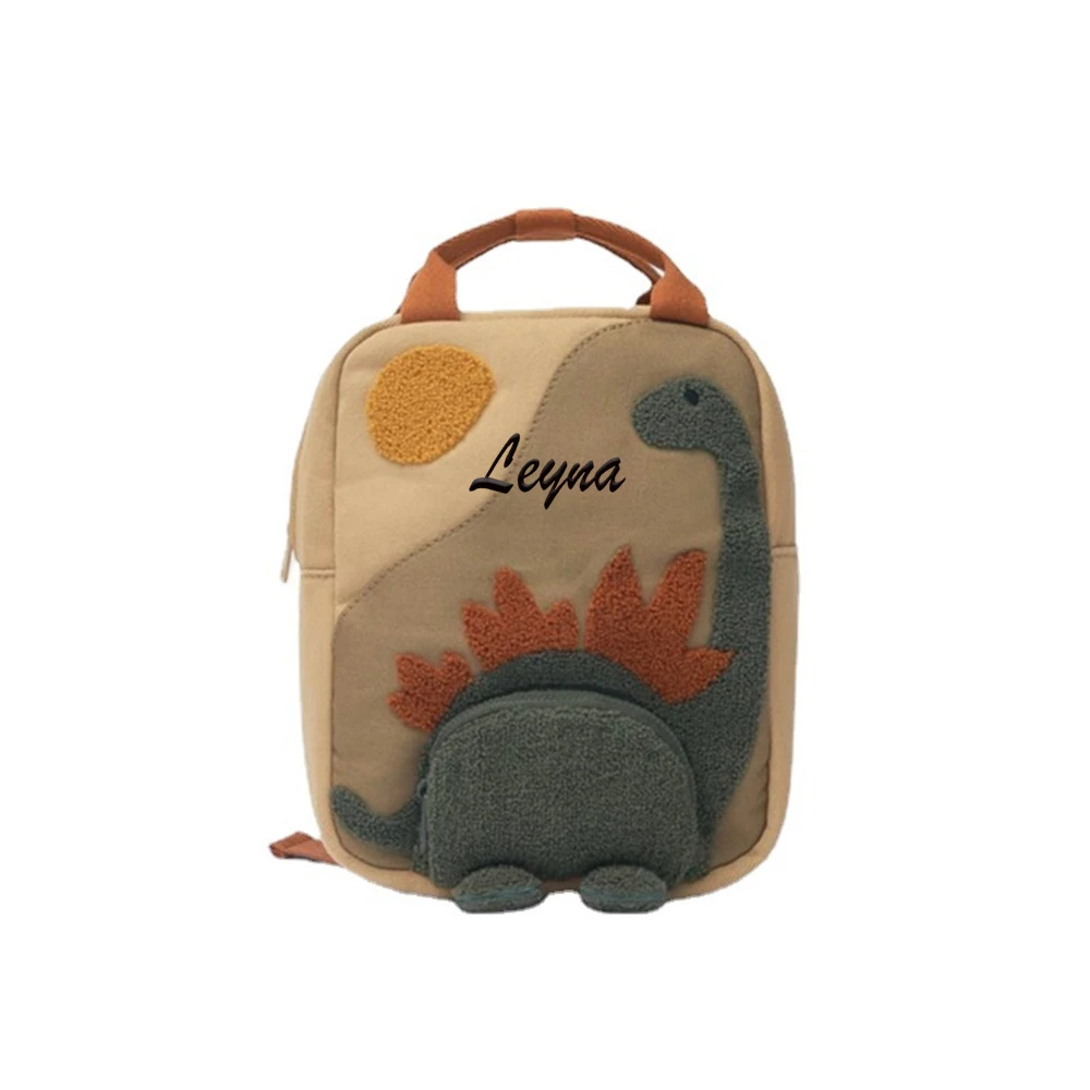 Top Trends: New Custom Children's Canvas Kindergarten Cartoon Embroidered Name Small Dinosaur Animal Shaped Backpack Boys Girls Schoolbags Shoppable Styles