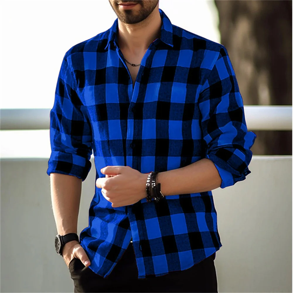 Top Trends: 2023 New Men&#039;s Long Sleeve Polo Collar Plaid Square Shirt Casual Office Fashion Trend High Quality Soft And Comfortable Fabric Shoppable Styles