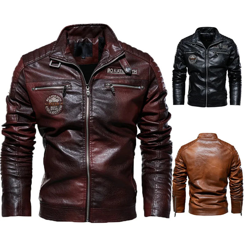 Top Trends: New Men&#039;s Autumn And Winter Men High Quality Fashion Coat PU Leather Jacket Motorcycle Style Casual Jackets Black Warm Overcoat Shoppable Styles