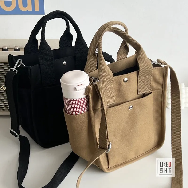 Top Trends: Women Crossbody Bags Canvas Solid Color Casual Tote Bag Messenger Bag Shoulder Bag Brand Designer Simplicity Girl&#039;s Shoulder Bag Shoppable Styles