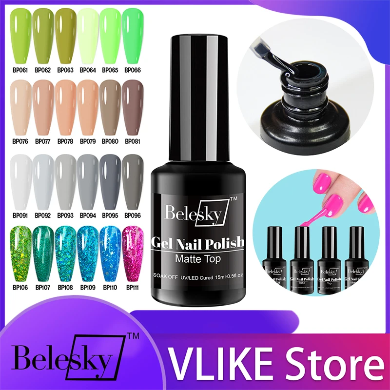 Top Trends: Belesky 15ML Base Top Coat Gel Matte Top Coat Nail Gel Polish Nail Art Degisn Semi Permanent Soak Off UV LED Gel Nail Tool Shoppable Styles