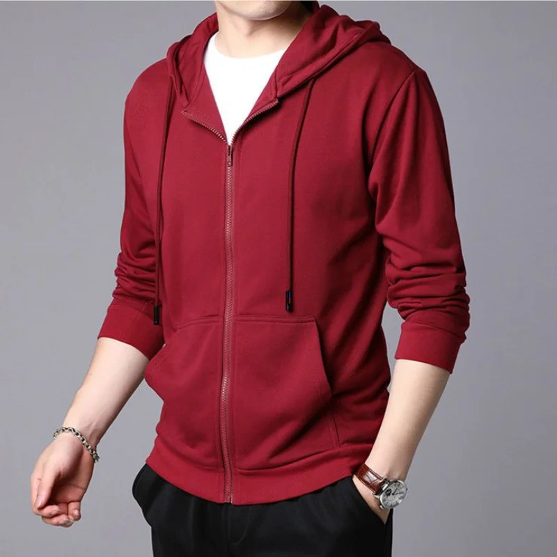 Top Trends: 2023 New Men&#039;s Clothing Long Sleeve Hooded Autumn Winter Thick Fashion Casual All-match Solid Color Zipper Oversized Tops Shoppable Styles