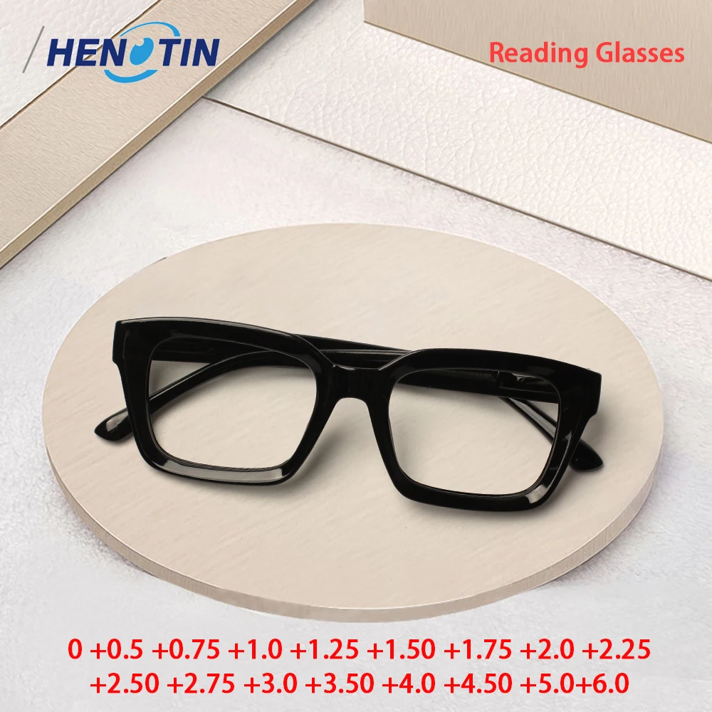 Top Trends: 1PC Oversized Square Reading Glasses Men Women Portable Large Frame High-definition Presbyopia Eyeglasses Diopter 0~+ 3.00 Gafas Shoppable Styles