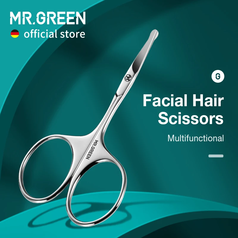 Top Trends: MR.GREEN Facial Hair Scissors Rounded Professional Stainless Steel Mustache Nose Hair Beard Eyebrows Eyelashes Trimming Clippers Shoppable Styles