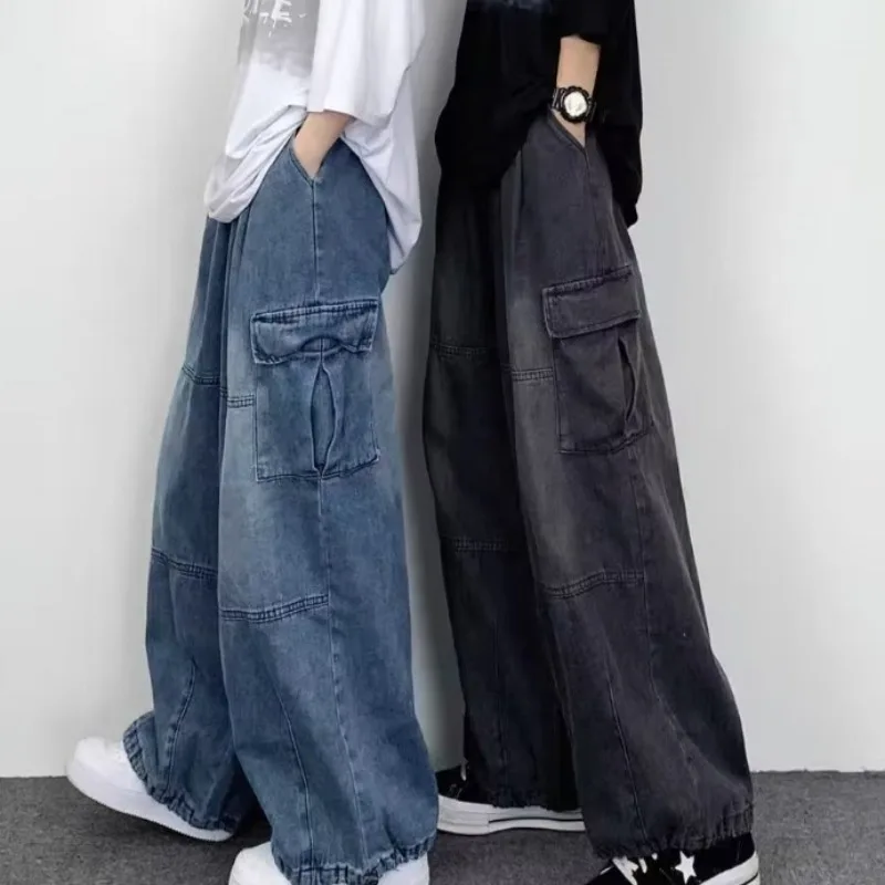 Top Trends: Men Baggy Jeans Pants Streetwear Wide-Leg Loose Work Cargo Pants Loose Jeans Trousers Men's Clothing Shoppable Styles