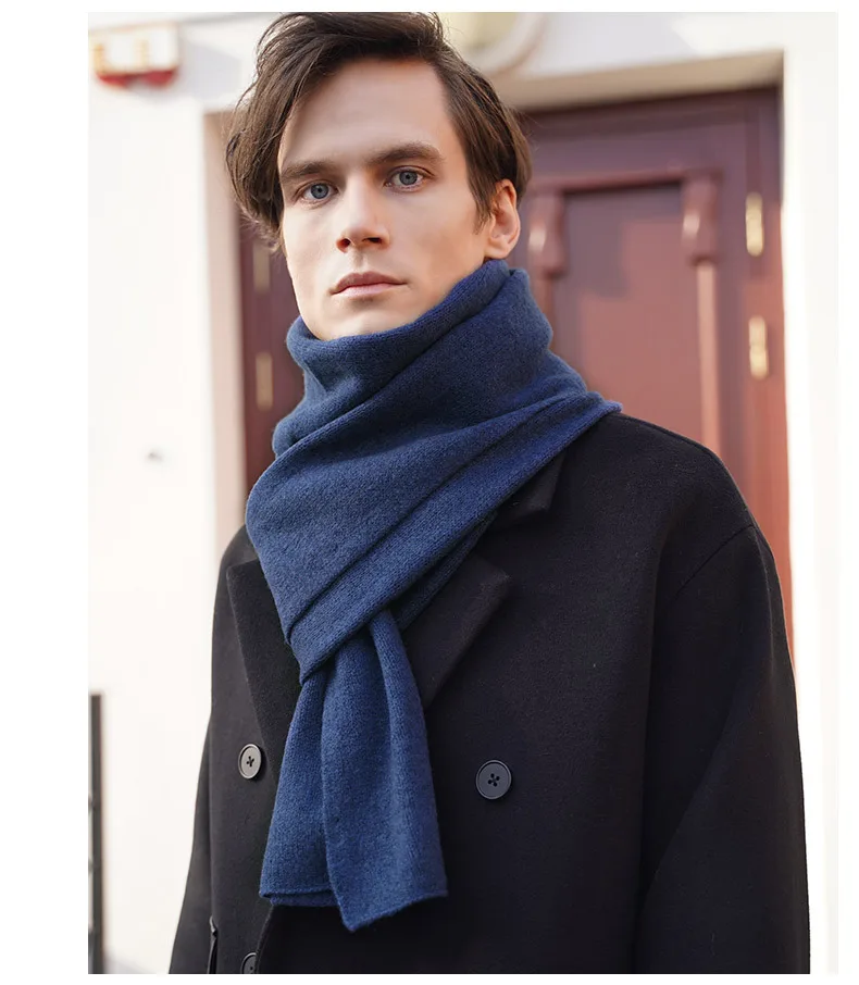 Top Trends: New Winter Scarf Knitted Yak Cashmere Wool Blend Scarf Men's Gift Giving Autumn Dual-purpose Warm And Comfortable Shoppable Styles