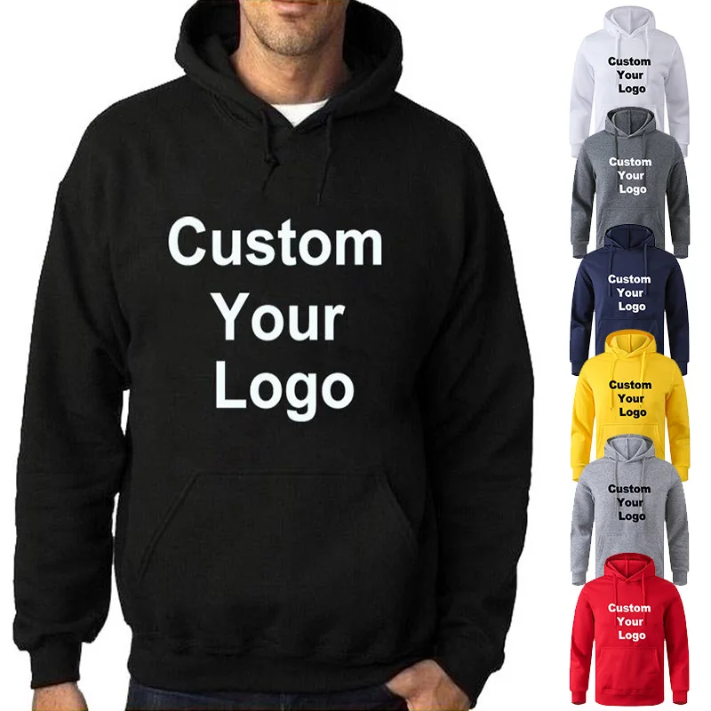 Top Trends: Custom Your Logo Hoodies Men / women Diy Printed Sweatshirt Hooded Streetwear Loose Pullover Spring Autumn Winter Cotton Hoodie Shoppable Styles