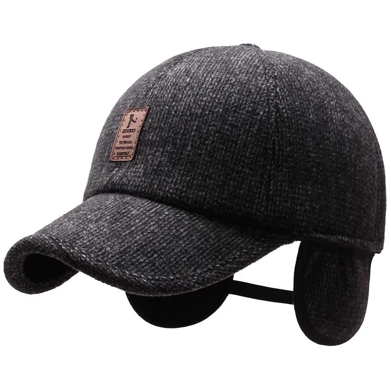 Top Trends: Winter Warm Dad Hat Men's Baseball Cap With Earflap Thicken Cotton Snapback Caps Ear Protection Windproof Knitted Hats For Men Shoppable Styles - Image 4