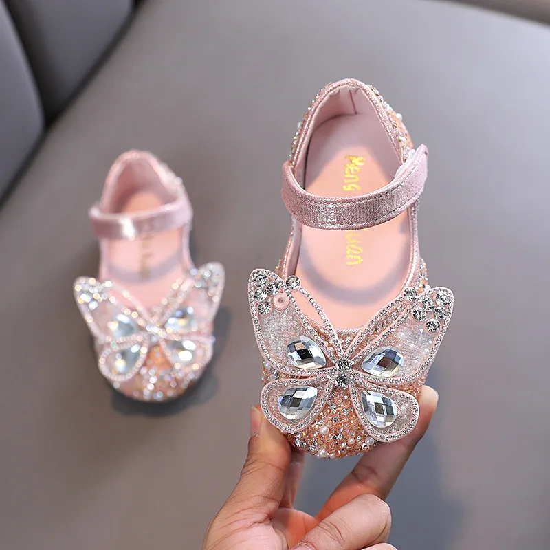 Top Trends: Girls Cute Pearl Princess Shoes Spring Kids Sequin Bow Dance Leather Shoes Children&#039;s Rhinestone Party Wedding Shoes G579 Shoppable Styles