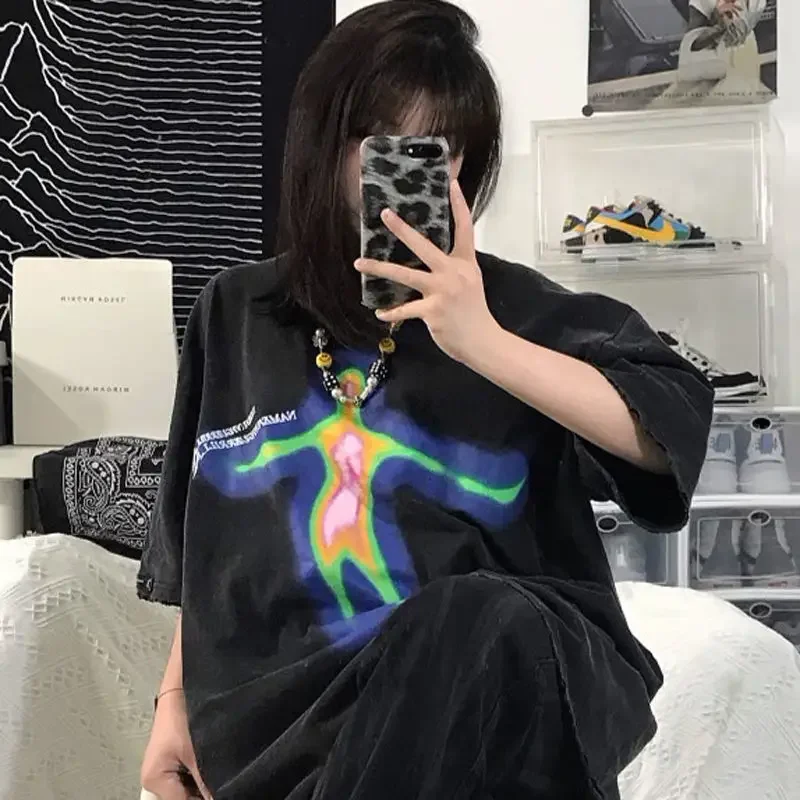 Top Trends: Anime Oversized T Shirt Women Hip Hop Harajuku Streetwear Printed Female T-Shirt Spring Summer Short Sleeve Tshirt Loose Shoppable Styles