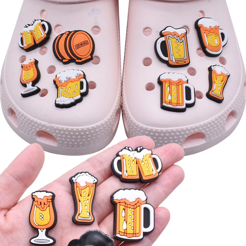 Top Trends: Hot Sale 1pcs PVC Beer Accessories For Crocs Charms Men Badge Women Sandals Buckle Kids Pins Shoes Decoration Jeans X-mas Gift Shoppable Styles