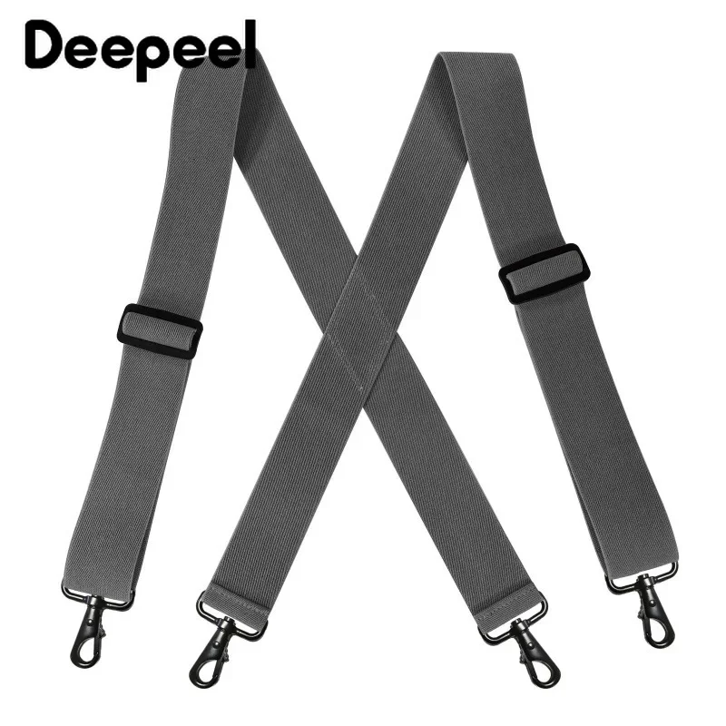 Top Trends: Deepeel 1pc 5*120cm New Fashion Wide Men's Suspender Black Hook Buckle 4 Clip Stretch Male Jockstrap Work Braces Men Accessories Shoppable Styles