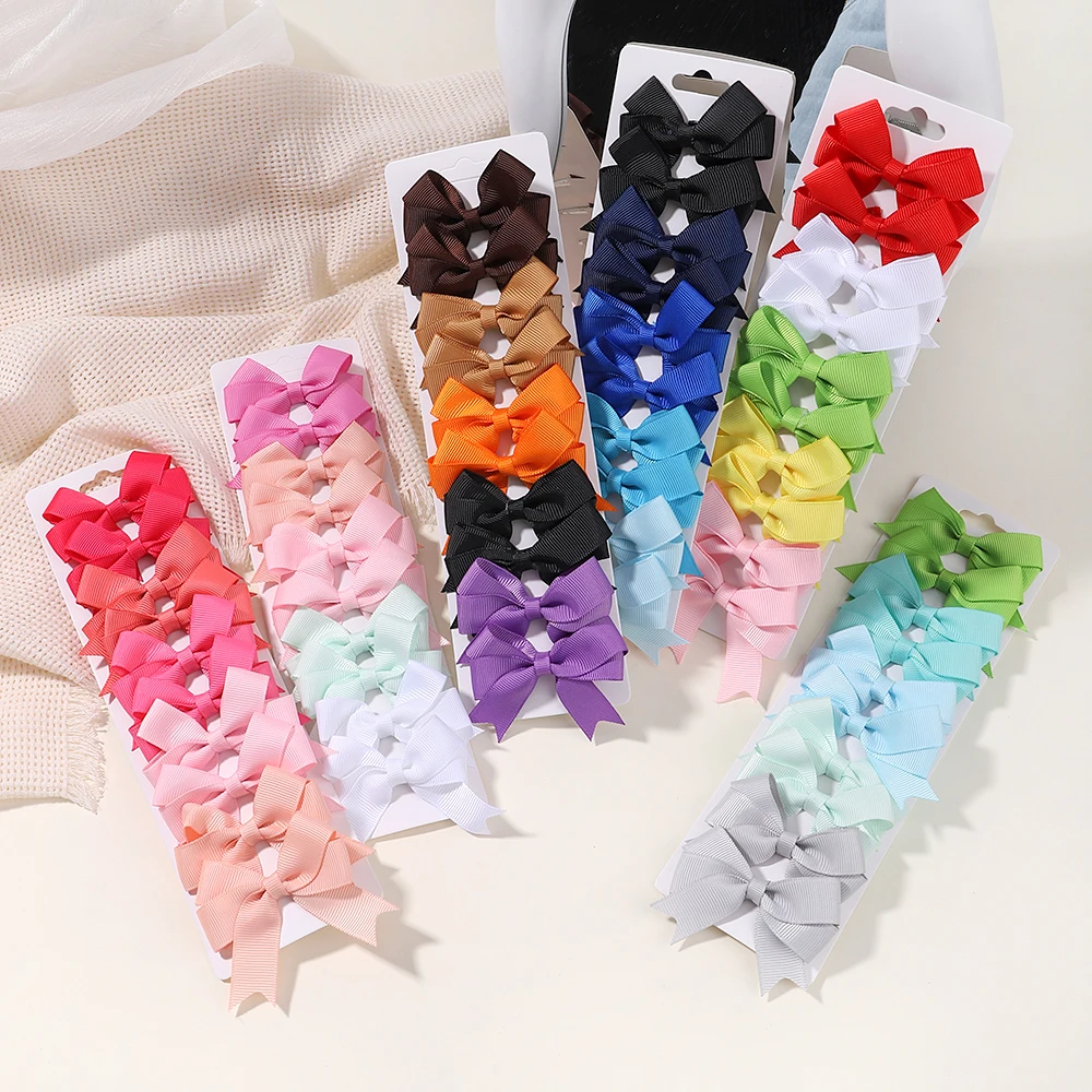 Top Trends: 10PCS / SET Grosgrain Ribbon MiNi Hair Bows With Clip For Girls Hairpins Boutique Barrettes Headwear Cute Kids Hair Accessories Shoppable Styles - Image 4