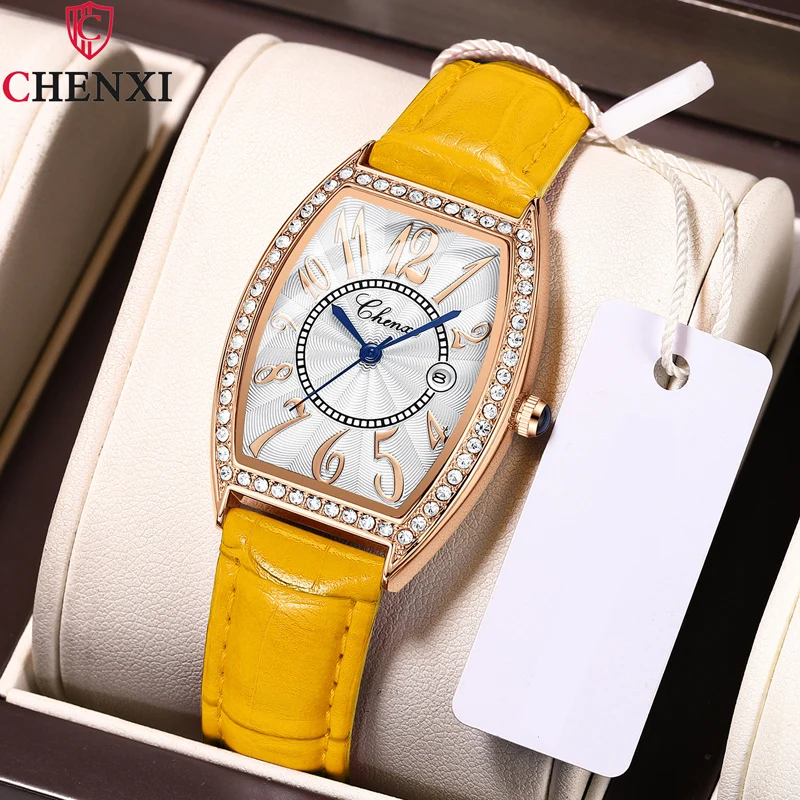 Top Trends: New CHENXI Watch For Women Luxury Fashion Irregular Dial Yellow Leather Rose Gold Quartz Women Watches Ladies Gifts Dropshipping Shoppable Styles