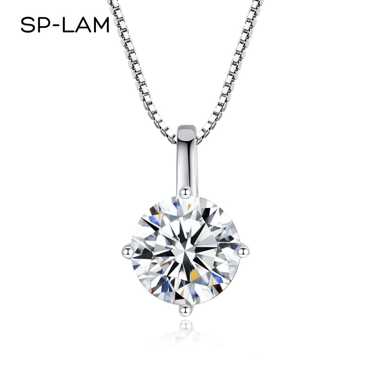 Top Trends: SP-LAM 1Ct Moissanite Stone Pendant Necklaces Summer Trendy 925 Sterling Silver 2022 Woman Necklace Wedding Jewelry подвеска Shoppable Styles