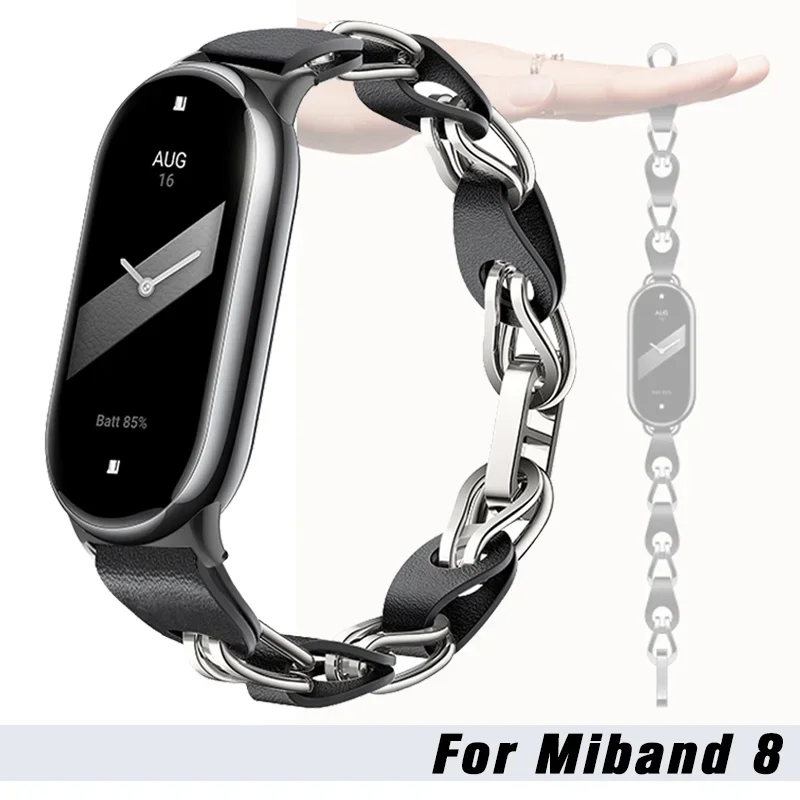 Top Trends: Original Stainless Steel Strap For Xiaomi MiBand 8 Fashion Lady Style Leather Metal Bracelet NFC Quick Release Replacement Band Shoppable Styles