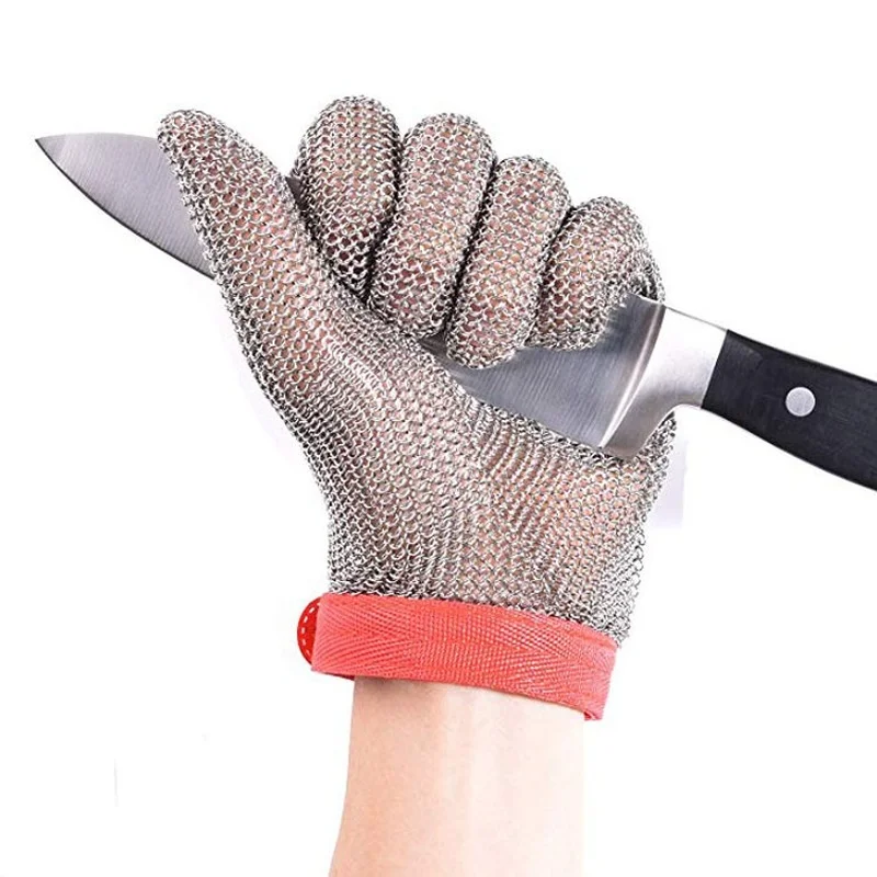 Top Trends: Plastic Belt Stainless Steel Mesh Glove Cut Resistant Chain Mail Protective Anti-Cutting Glove For Kitchen Butcher Cleaner Glove Shoppable Styles