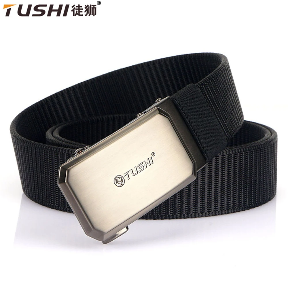 Top Trends: TUSHI Hard Quick Release Alloy Pluggable Automatic Buckle Belt For Men Durable Tactical Belts Cowboy Outdoor Army Strap Hunting Shoppable Styles