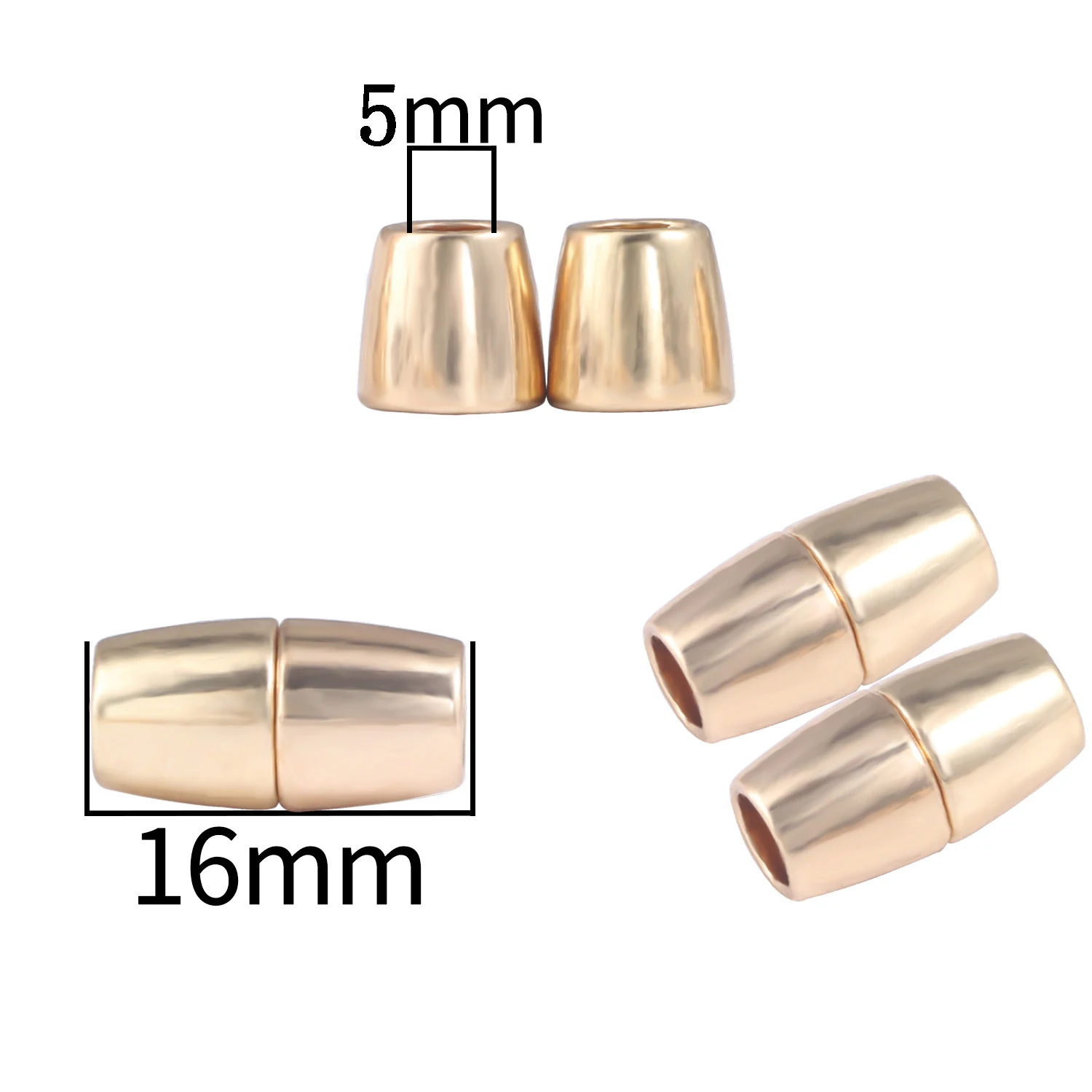 Top Trends: 5Set / Lot 4mm 5mm 6mm Stainless Steel Olive Shape Strong Magnetic Clasps For Jewelry Making Leather Bracelet Necklace Connectors Shoppable Styles - Image 3