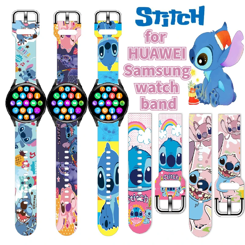 Top Trends: Disney Lilo&amp;Stitch Strap For Huawei Watch 2Pro GT / GT2 Samsung Galaxy Watch / active2 / gear Sport / s3 Sz Classic Watchband 20mm 22mm Shoppable Styles