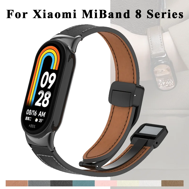 Top Trends: Leather Strap For Xiaomi Mi Band 8 Replacement Belt Magnetic Buckle Wristband Bracelet For Xiaomi Miband 8 Mi Band8 Correa Strap Shoppable Styles