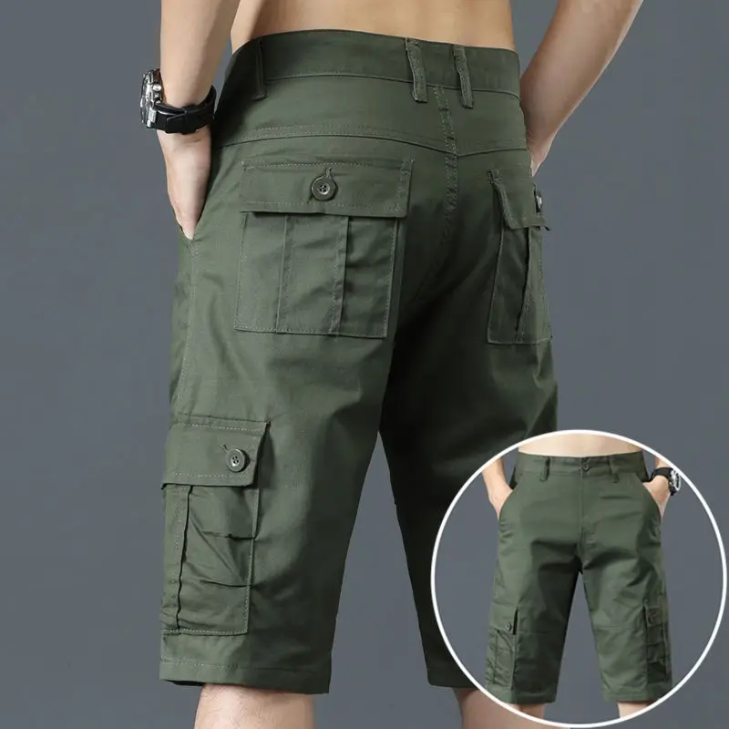 Top Trends: Summer Thin Pure Cotton Work Shorts Men's 5-point Multiple Pockets Casual Trend Loose Breeches Fashion Sports Pants Shoppable Styles - Image 2