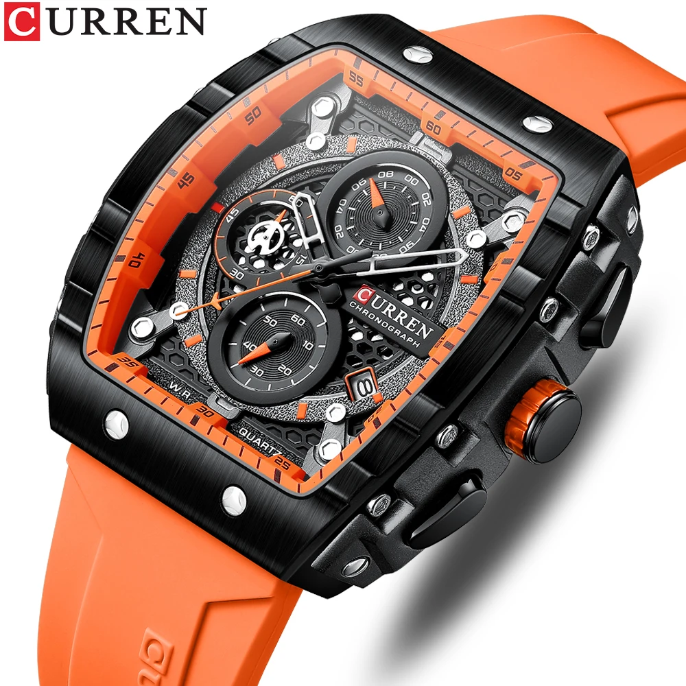 Top Trends: CURREN New Fashion Brand Men&#039;s Wristwatches Sport Chronograph Quartz Silicone Bracelet Watches Waterproof Luminous Hands Clock Shoppable Styles