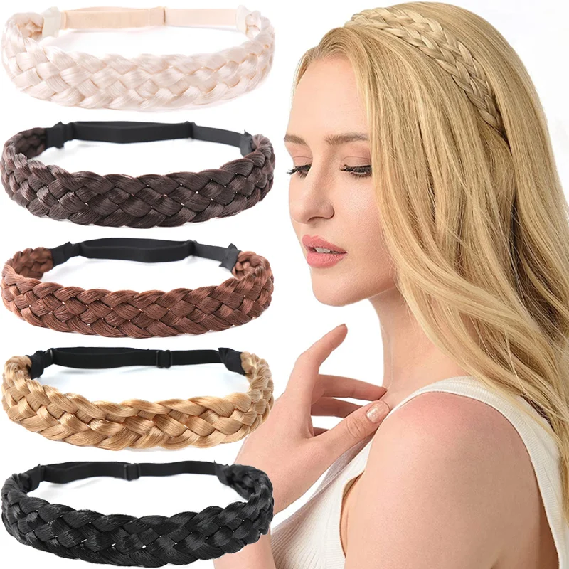 Top Trends: Synthetic Braided Headbands Fake Hair Plaited Hair Band Braiding Hair Accessories Hair Extension Hairpiece For Women Girls Shoppable Styles - Image 2