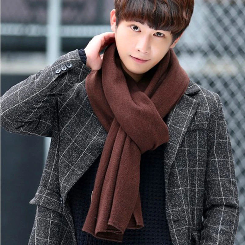 Top Trends: 2022 New Arrived Brand Men Scarf Knit Spring Winter Scarves Long Size Male Warmer Women's Solid Color Wool Bufanda Shoppable Styles