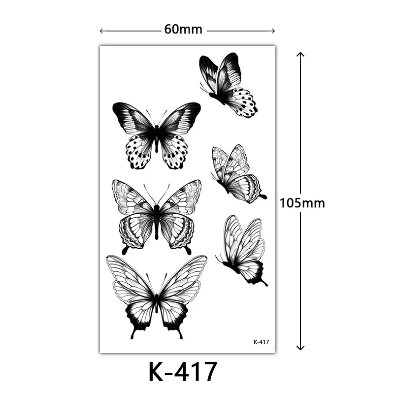 Top Trends: Sketch Tattoo Stickers Waterproof Fake Tattoo Words English Alphabet Flower Butterfly Temporary Tattoos For Women Adult Man Shoppable Styles - Image 2