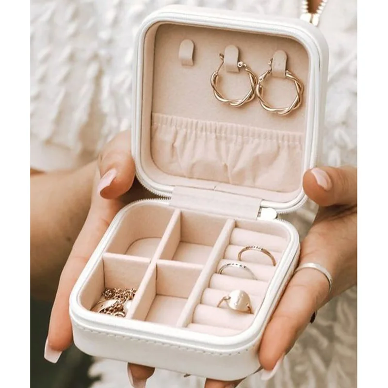 Top Trends: Purple Initial Travel Portable Girl Jewelry Box Perfect Wedding Bridesmaid Bestfriends Bachelorette Party Gift Shoppable Styles - Image 3