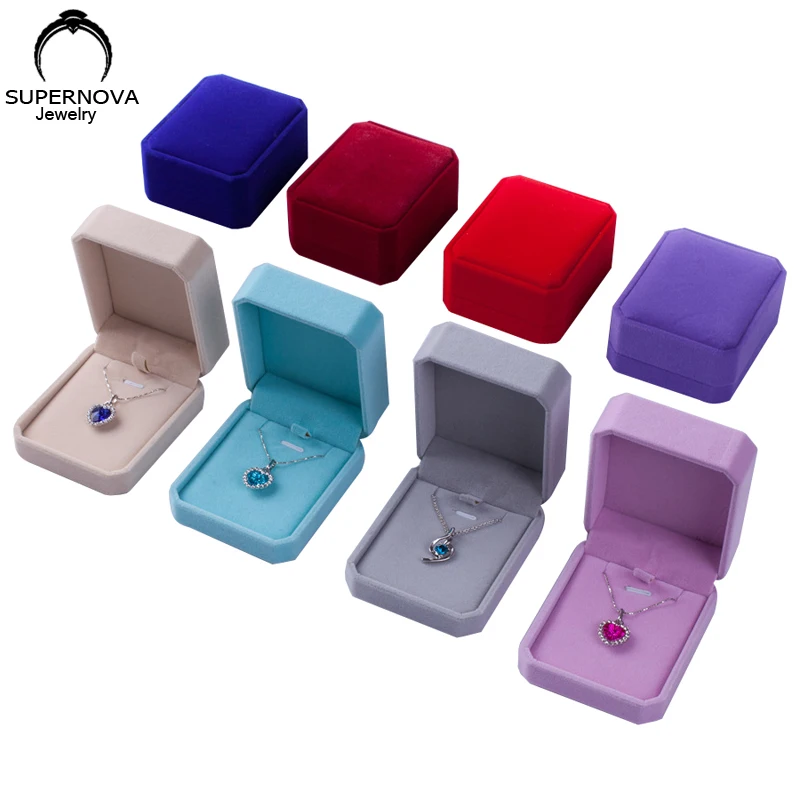 Top Trends: 1 PC High-quality Jewelry Storage Box Display Necklace Pendant Jewelry Box Velvet Sleeve Earrings Display Box Shoppable Styles