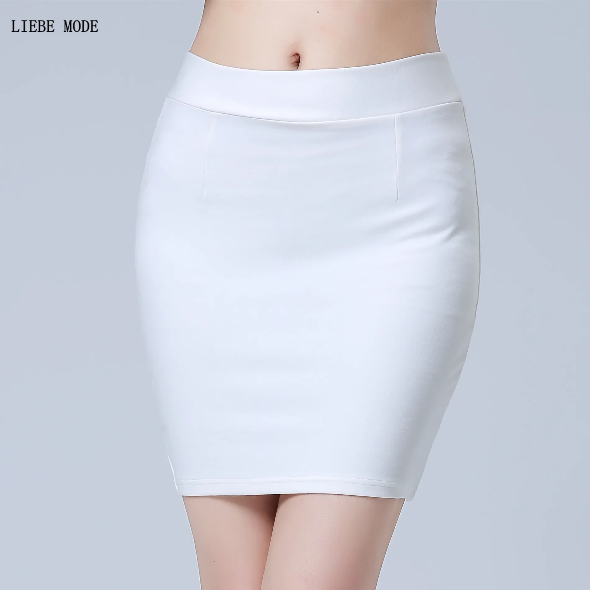 Top Trends: Women Black White Red Work Mini Skirt Stretch Slim Elastic High Waist Pencil Skirt Bodycon Sexy Office Work Skirts Plus Size 4XL Shoppable Styles