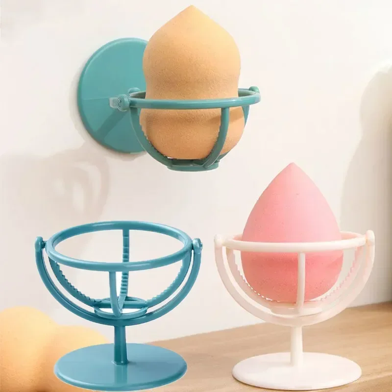 Top Trends: Puff Holder 360 Rotatable Wall-mounted Sponge Powder Puffs Shelf White Blue Makeup Sponges Beauty Egg Holders Make Up Storage Shoppable Styles