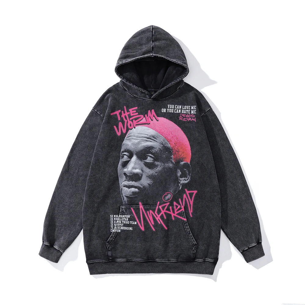 Top Trends: Kanye666 RODMAN Vintage Clothing Streetwear Hip Hop Basketball Oversized Loose Tops Sweatshirt Pullover Hoodies For Men Unisex Shoppable Styles