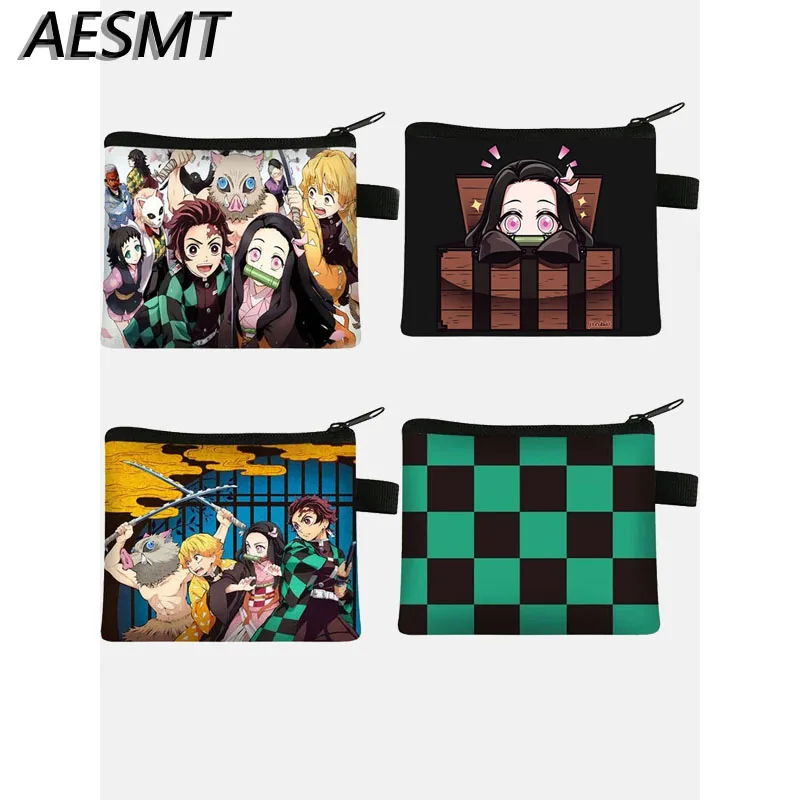 Top Trends: 1pcs Anime Demon Slayer Coin Wallet Kimetsu No Yaiba Kamado Tanjirou Cosplay Coins Purse Cartoon Storage Bags Pouch Wallet Shoppable Styles