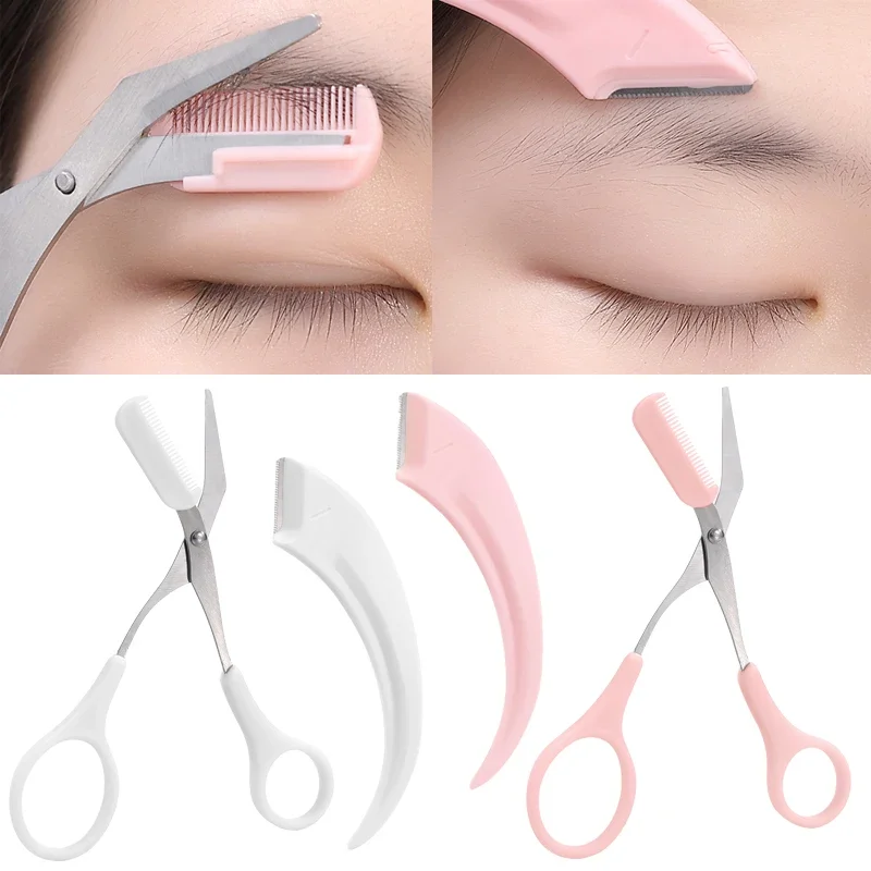 Top Trends: Eyebrow Trimmer Scissors With Comb 1 / 2Pcs Stainless Steel Eyebrow Trimmer Beginner Up Razor Scissors Hair Tools Eyebrow Makeup Shoppable Styles