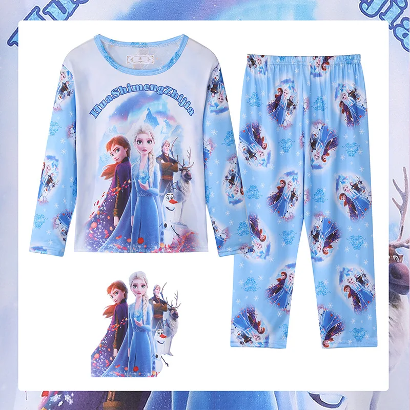 Top Trends: Disney Elsa Anna Frozen Pajamas Sets Cartoon Print Nightwear Pijama Kids Clothes Sleepwear Baby Pyjamas Girl Clothes Shoppable Styles