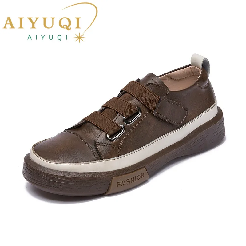 Top Trends: AIYUQI Ladies Sneakers Spring Shoes 2024 New Genuine Leather Casual Women Shoes Large Size 42　43 Fashion Flat Girl Student Shoes Shoppable Styles