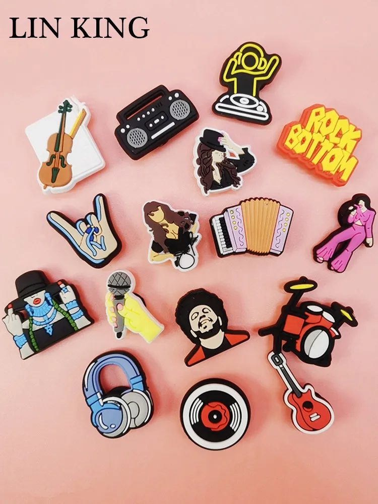 Top Trends: Rock Music Shoe Charms Colorful PVC Buckle Decorations Garden Shoes Diy Accessories Funny Clog Ornaments Adult Kids Decor Gifts Shoppable Styles