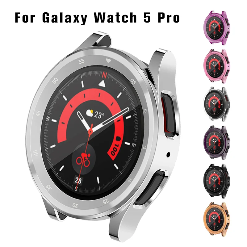 Top Trends: Glass+ Case For Samsung Galaxy Watch 5 Pro 45mm TPU Plated All-around Screen Protector Cover Bumper Accessories Shoppable Styles