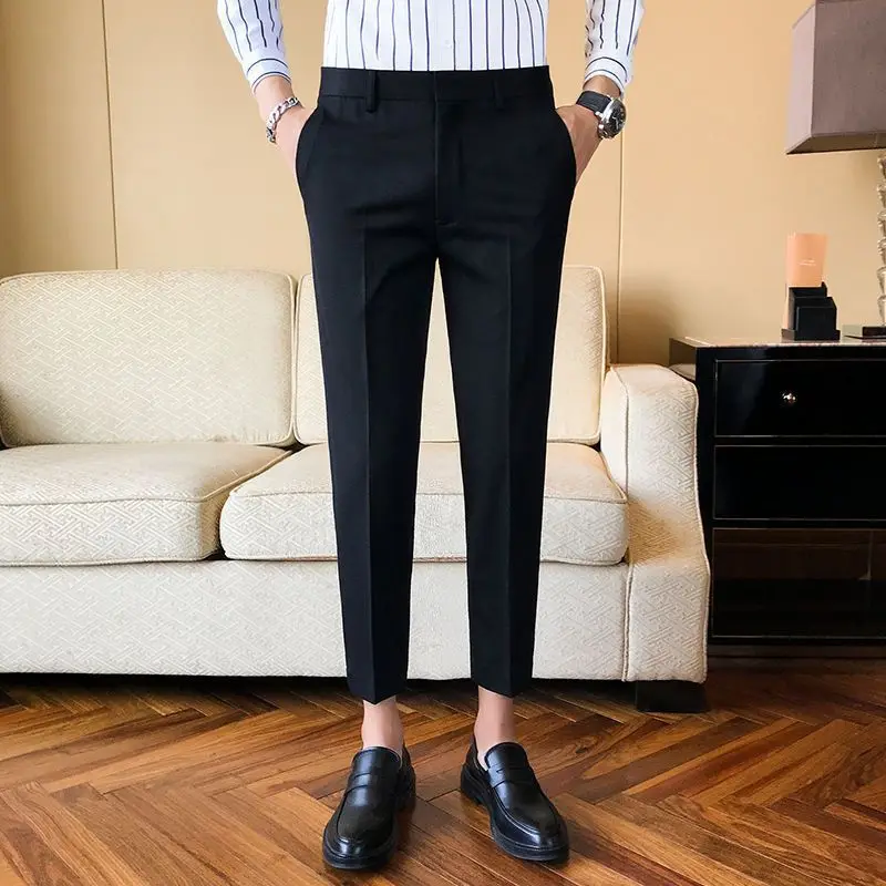 Top Trends: 2023 Spring And Autumn Business Leisure Simple High Waist Pocket Slim Fit Small Feet Korean Edition Trendy Men's Oversized Pants Shoppable Styles