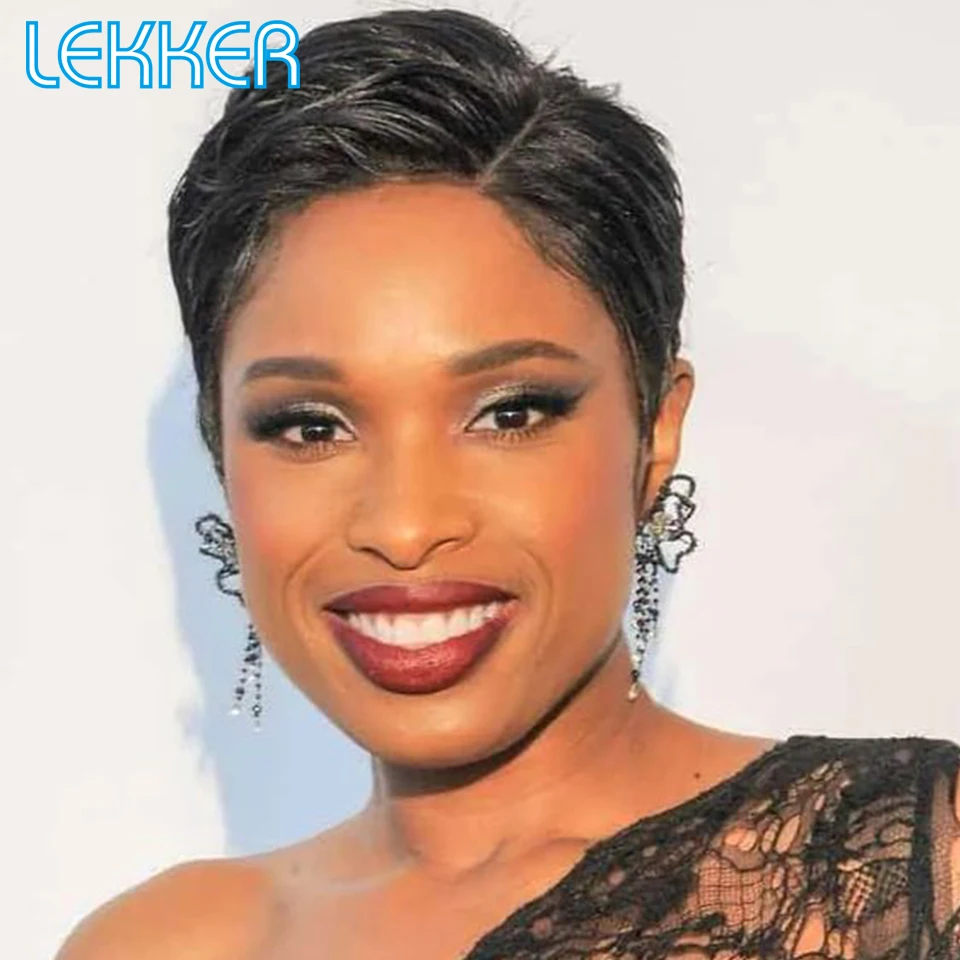 Top Trends: Lekker Short Pixie Bob T Part Lace Human Hair Wig For Women Natural Pre Plucked Glueless Ombre Burgundy Brazilian Remy 613 Wigs Shoppable Styles