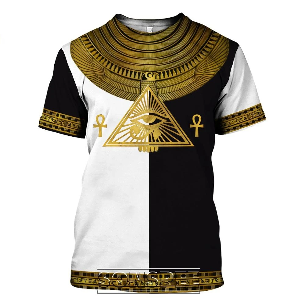 Top Trends: Summer 2022 Men's T-Shirt Casual 3D Printing Ancient Egypt Eye Of Horus Egyptian Symbol T-Shirt Men's Women's Short Sleeve Plus Shoppable Styles